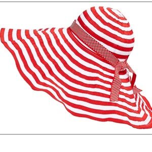 Red and White Striped Sun Hat